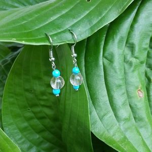 Handmade Glass and Gemstone Beaded Earrings